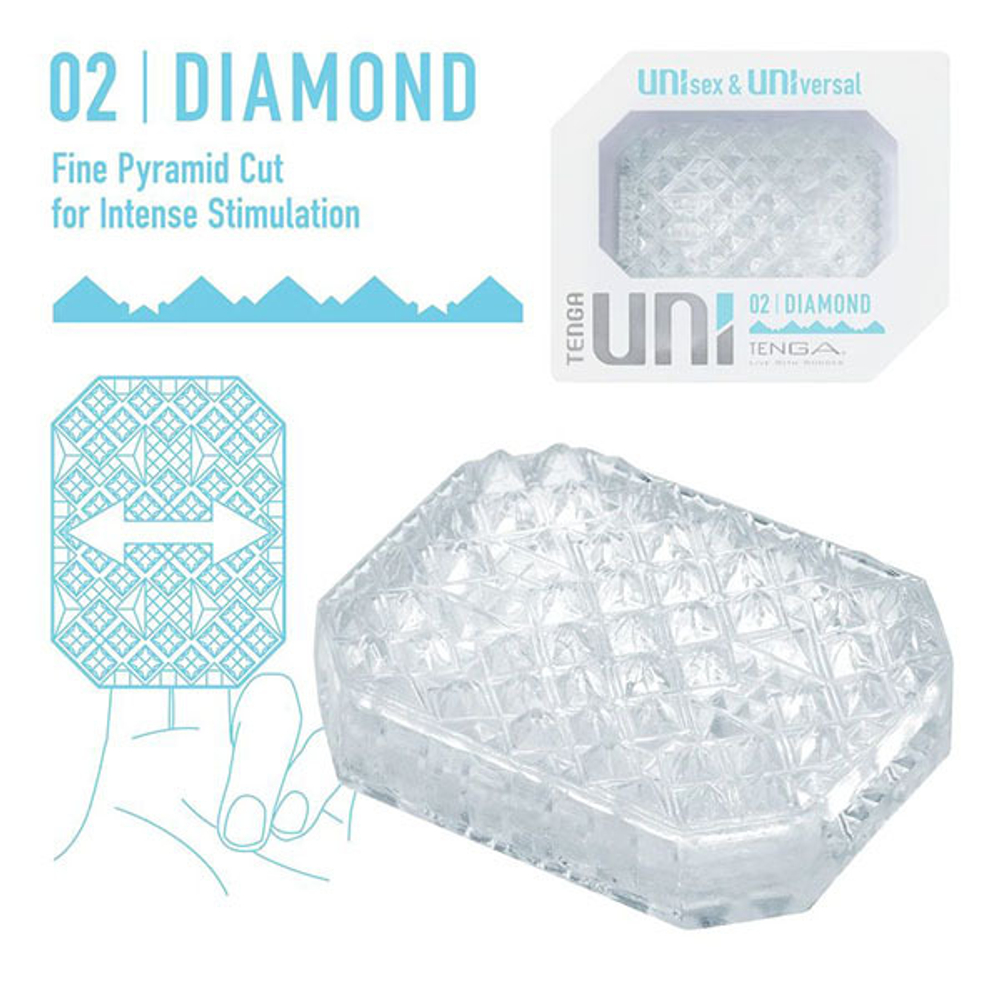 Прозрачный мастурбатор-стимулятор Tenga Uni Diamond UNI-002