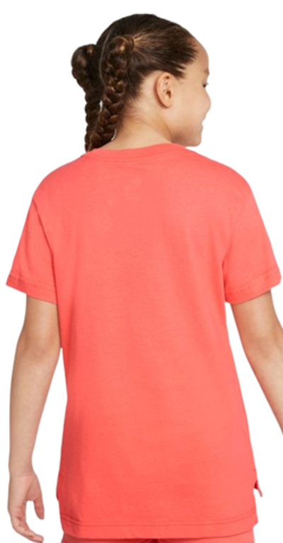 Футболка для девочки теннисная Nike G NSW Tee DPTL Basic Futura - magic ember/white