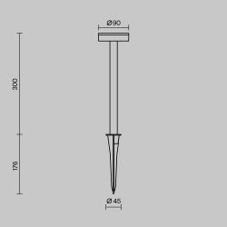 Уличный грунтовый светодиодный светильник Maytoni   O503FL-L4B3K