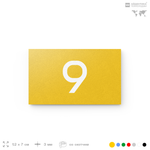 Табличка с номером 9 на дверь квартиры, для офиса, кабинета, аудитории, склада, желтая 120х70 мм, Айдентика Технолоджи