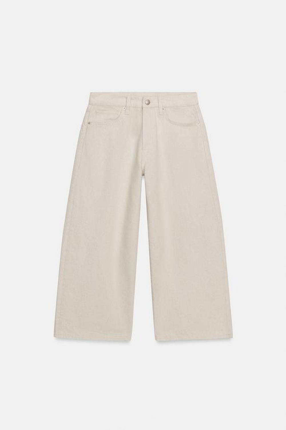 ZARA ДЖИНСЫ ZW COLLECTION CULOTTE СО СРЕДНЕЙ ПОСАДКОЙ, КАМЕННО-СЕРЫЙ