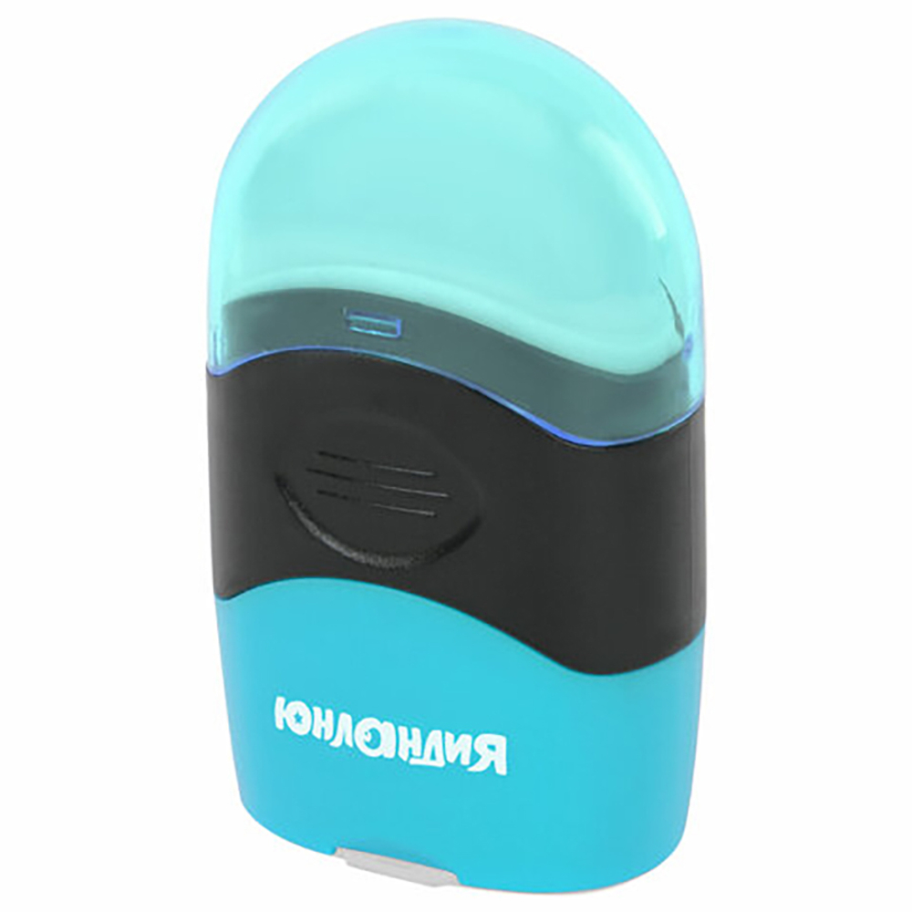 Точилка с контейнером и ластиком ЮНЛАНДИЯ "ДВА В ОДНОМ", яркие цвета ассорти