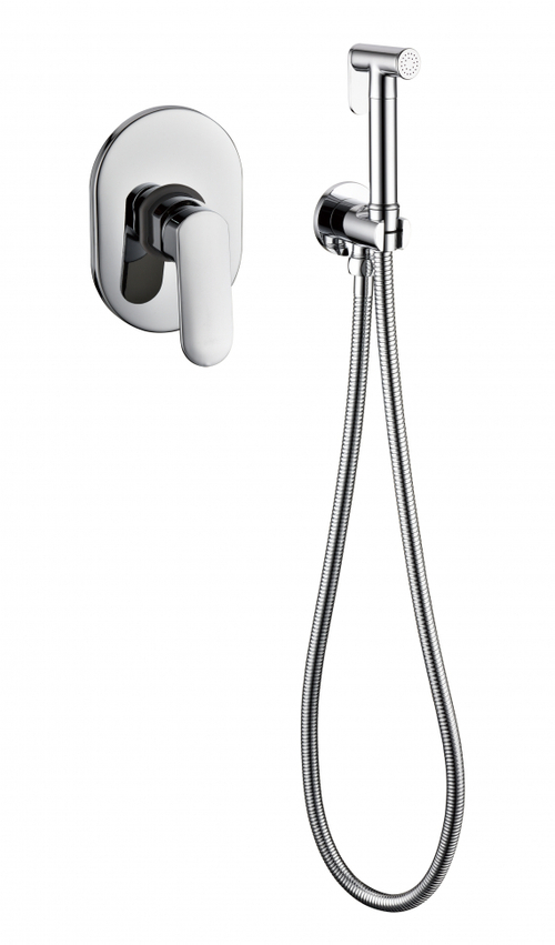 Смеситель встраиваемый с гигиеническим душем Grocenberg GB1002 Хром