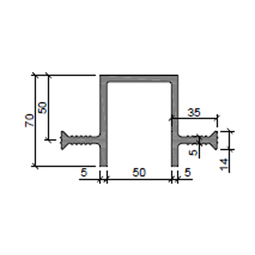 Гидроизоляционная шпонка ДЗ-70/50-2/35 ПВХ-П