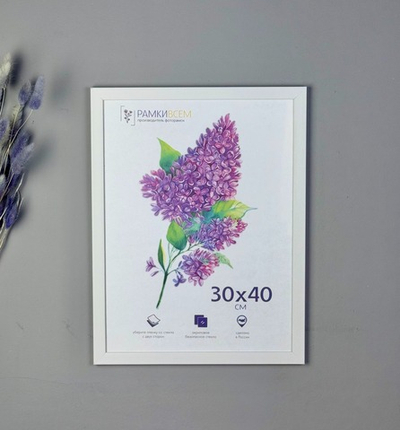 Фоторамка 30х40 см. белая, без фактуры, арт. 3040.727840