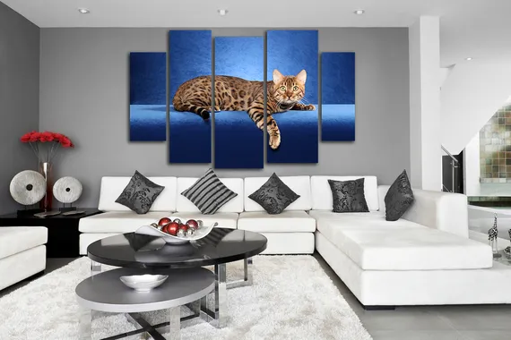 Модульная картина "Бенгальская кошка"