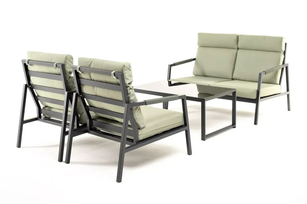 "Лилия" лаунж-зона 4-местная из алюминия, цвет серо-зеленый