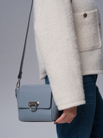 Сумка кожаная кросс-боди Azaro 3520 серо-голубой/бизон