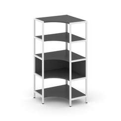 Shelf System Односекционный угловой стеллаж четырехярусный SN.STMU-411 Антрацит/Металл Белый 810*810