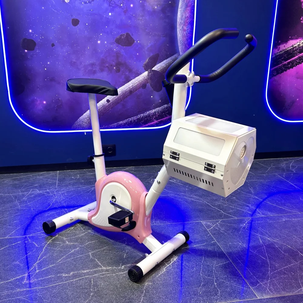 Детский велотренажер с мыльными пузырями