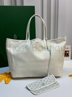 Белая двухсторонняя сумка шоппер Anjou GM Maison Goyard
