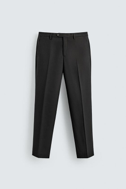 ZARA КОСТЮМНЫЕ БРЮКИ ИЗ 100% ШЕРСТИ, ЧЕРНЫЙ