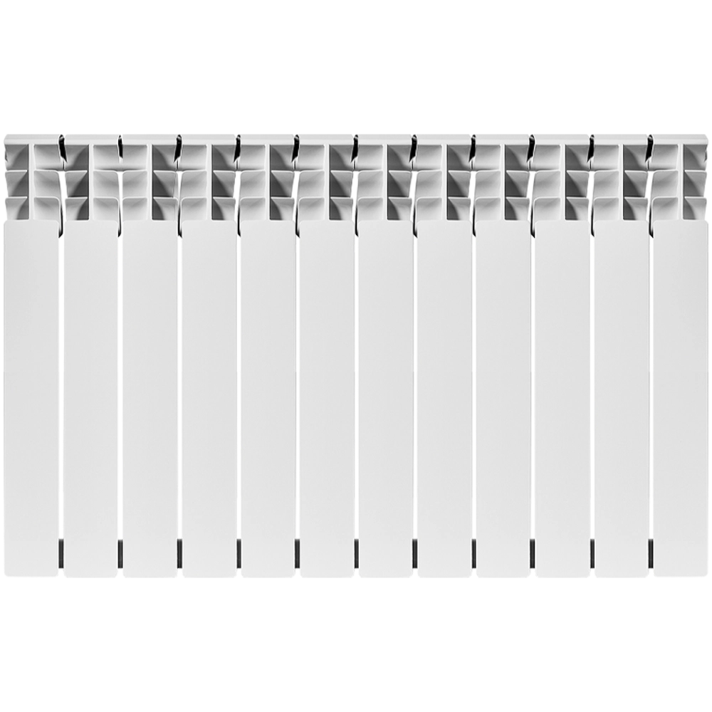 Радиатор алюминиевый ROMMER Plus 500 - 12 секций (подключение боковое, цвет белый)