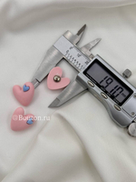 Пуговицы сердечки пластиковые розовые