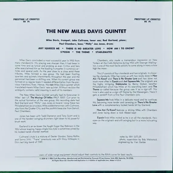 The New Miles Davis Quintet – Miles (Analogue, Original Jazz Classics) LP