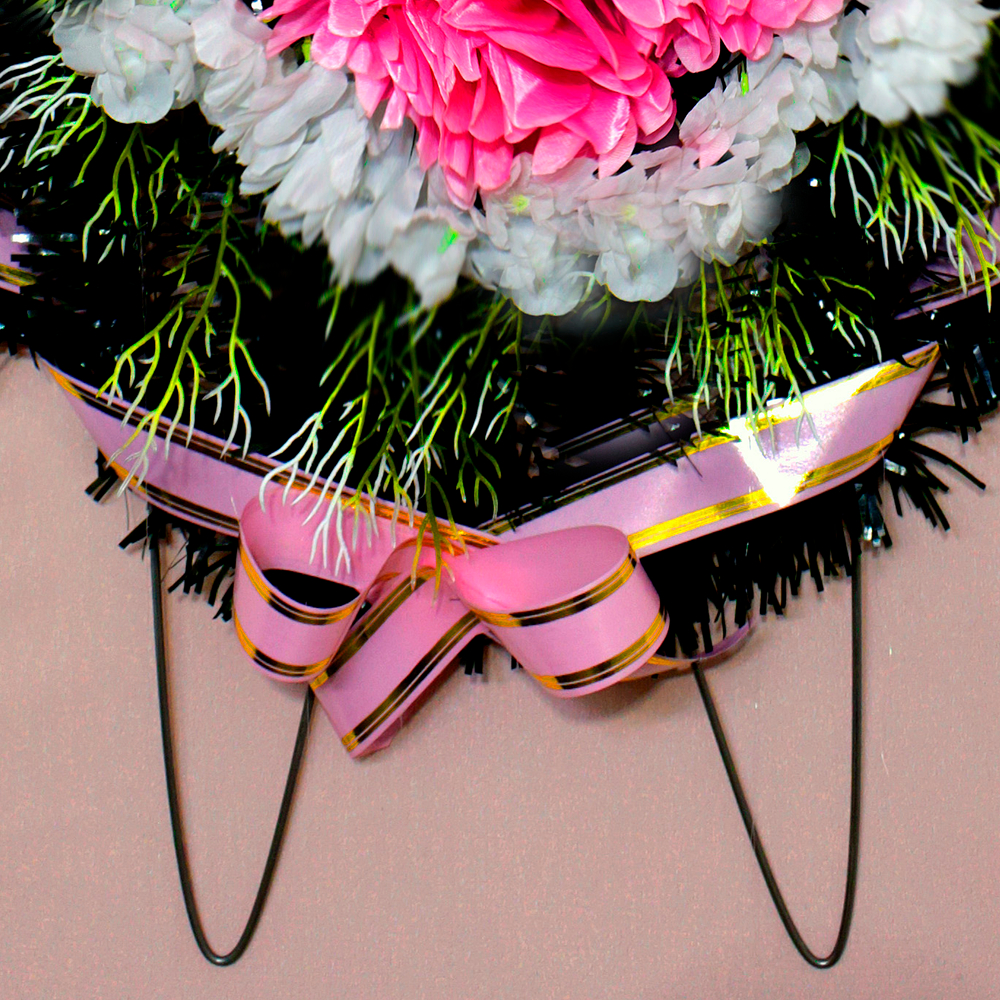 Венок ритуальный Розовое сердце