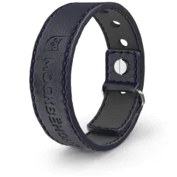 Кожаный браслет Москвёнок STYLE тёмно-синий (проход + питание)