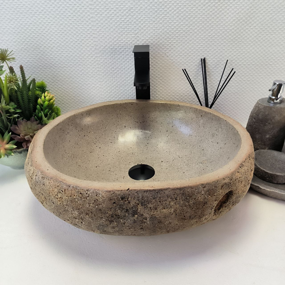 Раковина из речного камня RS-63879 (51*44*15) 0123