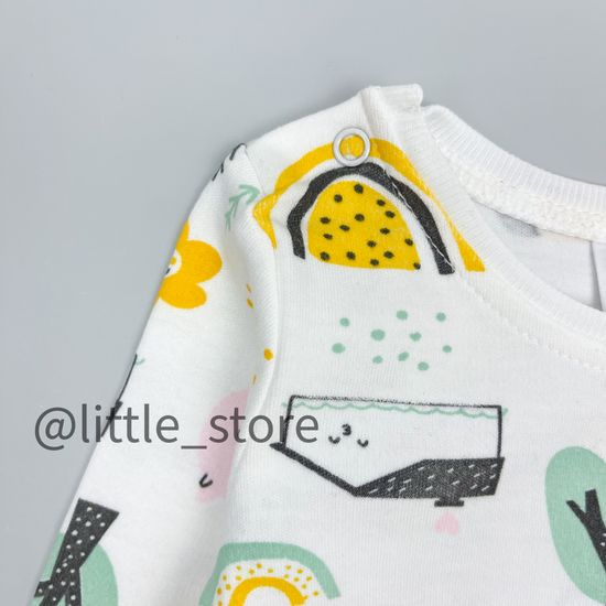 Боди хлопковое"Домик в лесу" молочное