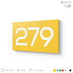 Номер на дверь 279, табличка на дверь для офиса, квартиры, кабинета, аудитории, склада, желтая 120х70 мм, Айдентика Технолоджи