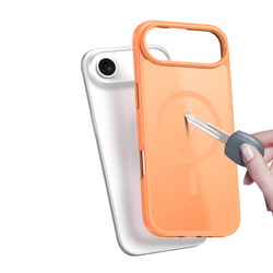 Матовый противоударный чехол оранжевого цвета с MagSafe для iPhone Air, серия Yind Series от Dux Ducis