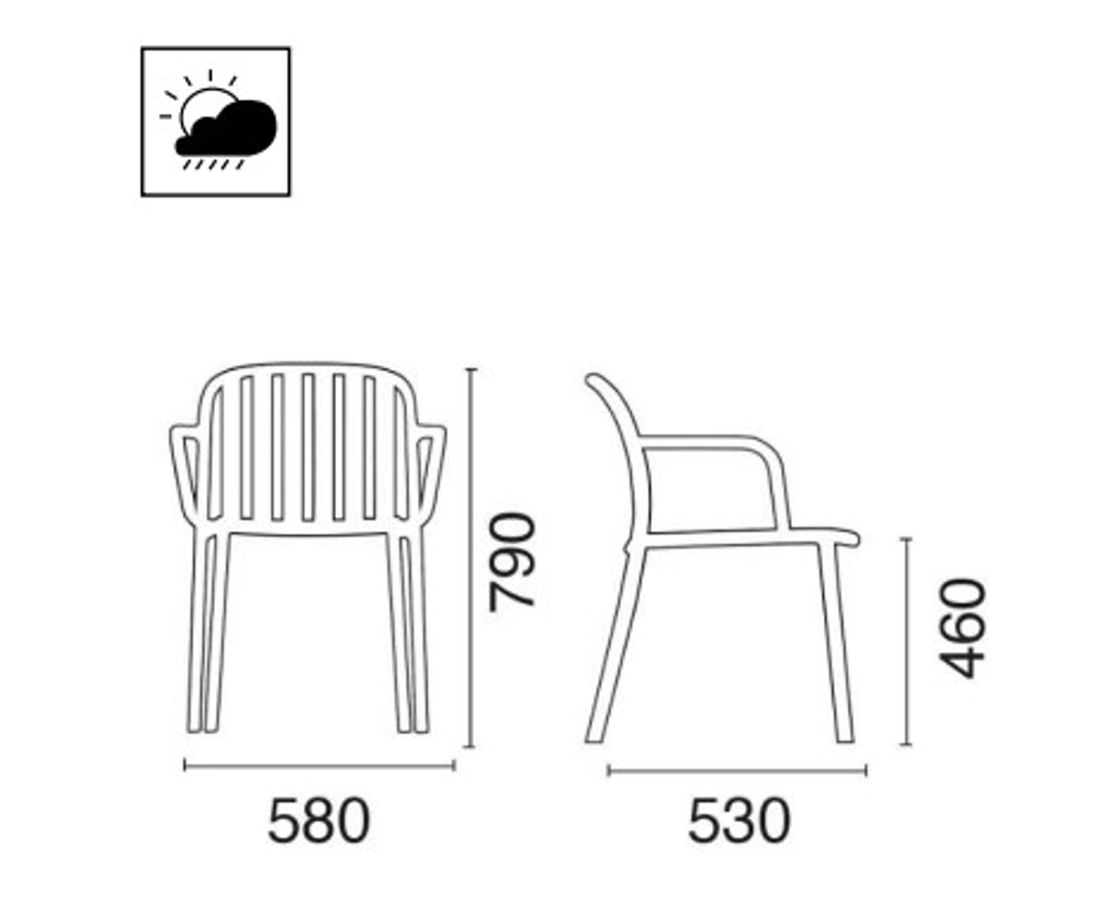 Кресло пластиковое Papatya Galata-K, песочный