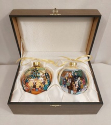 Набор коллекционных новогодних шаров с полной росписью "Новый год"