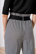 3809 Брюки женские (черно-белая клетка)