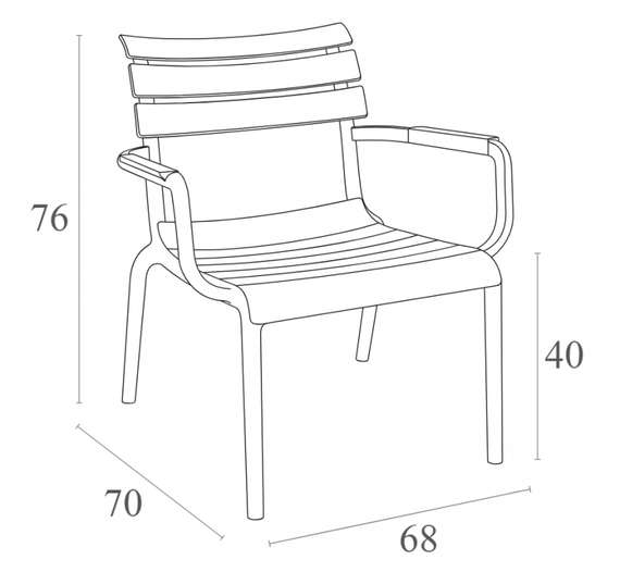 Кресло лаунж пластиковое Paris Lounge марсала