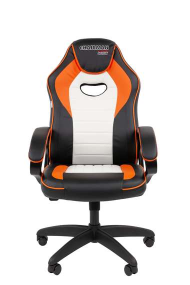 Офисное кресло Chairman Game 16 Россия экокожа черный/оранжевый/белый
