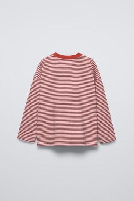 ZARA ЛОНГСЛИВ В ПОЛОСКУ С ВЫШИВКОЙ «ЗМЕЯ», РОЗОВЫЙ