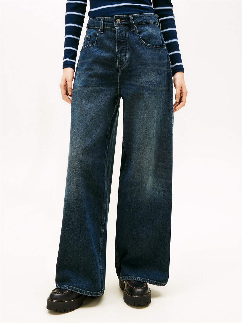 Джинсы Tommy Jeans Mid-Rise Loose Wide Leg Jean Denim Blue Black
