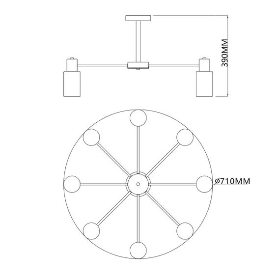 Потолочная люстра Escada Diversity 2120/8P Black