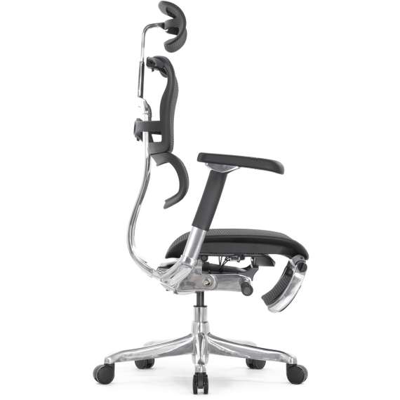 Кресло FALTO Ergohuman Luxury 2 с подножкой ( чёрный каркас /сетка чёрный T-168-B1 Black )