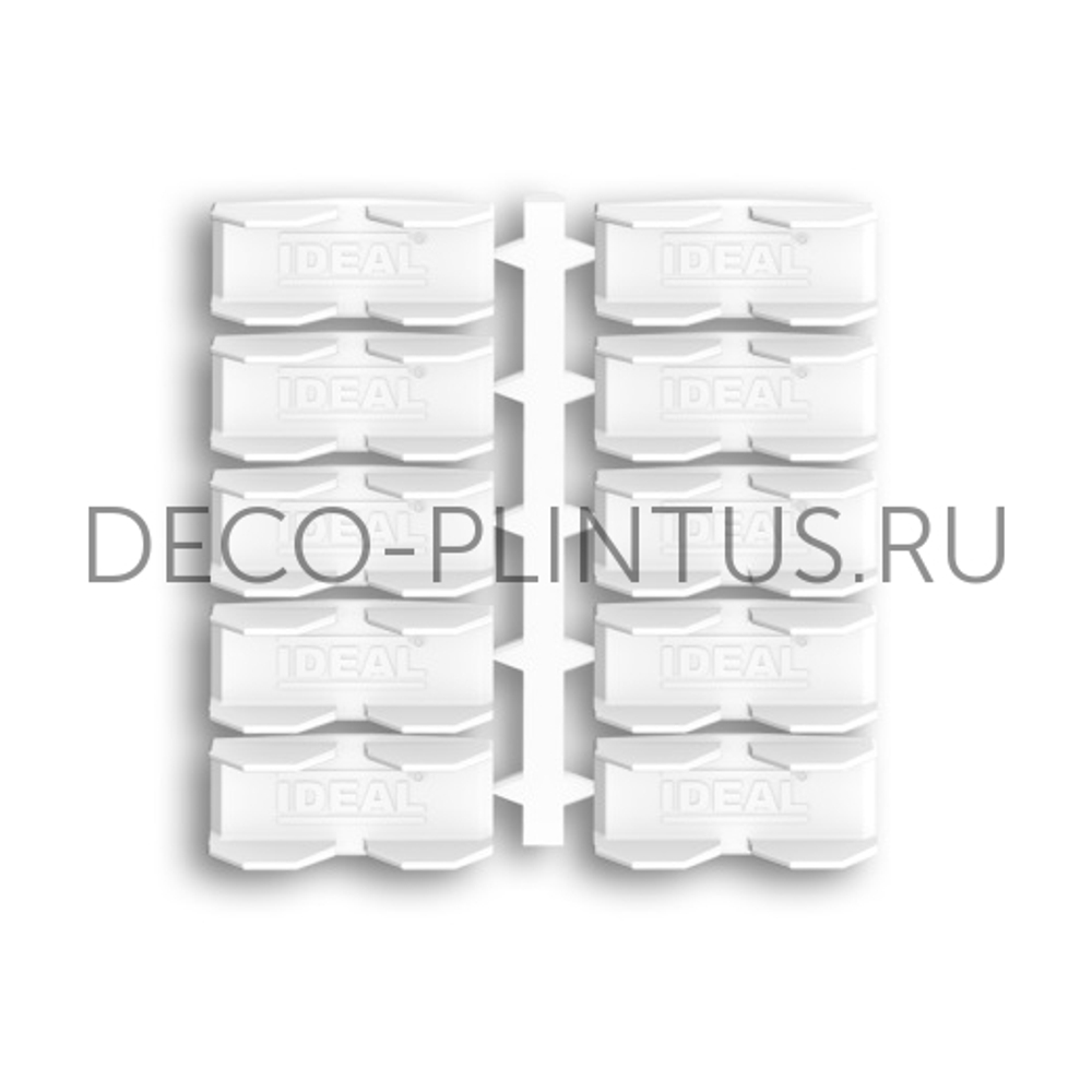 Соединитель плинтуса Дюра универсальные для прямых и угловых стыков - 001 Белый (в наборе 10шт на 5 угловых соединений)