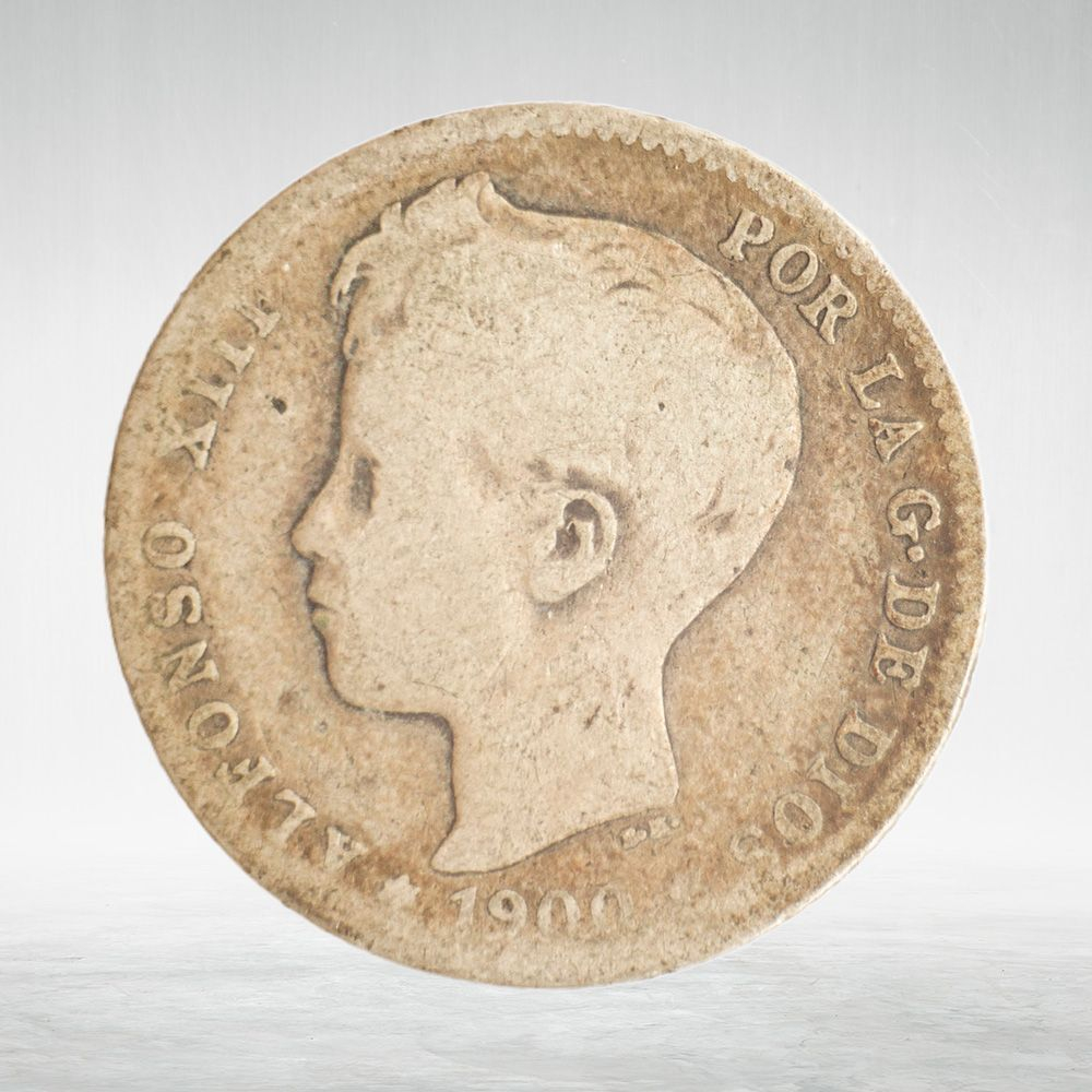 Spain, 1 Peseta 1900 – Alfonso XII (Second Portrait), F