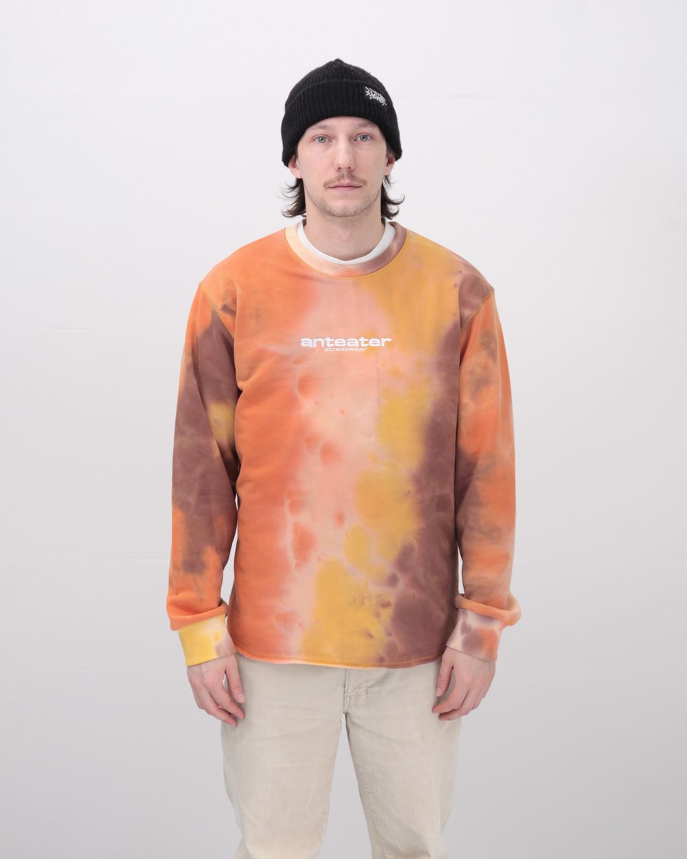 Толстовка Anteater Hoodlong Tie Dye Оранжевая