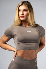 Топ-футболка Seamless Short-Sleeve Top POWER 891 LIGHT BROWN ASH