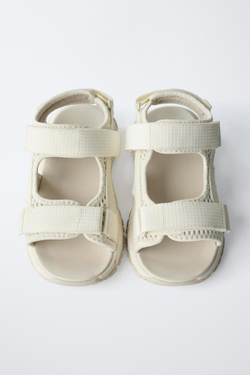 ZARA САНДАЛИИ ИЗ ВЫСОКОТЕХНОЛОГИЧНОЙ ТКАНИ, БЕЛЫЙ