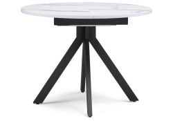 Деревянный стол Бетина 100(130)х100х75 мрамор белый / черный