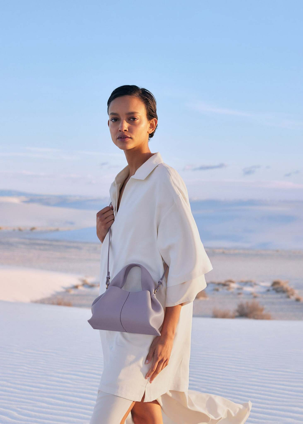 Сумка Polene Numéro Neuf Mini EDITION TEXTURED MAUVE