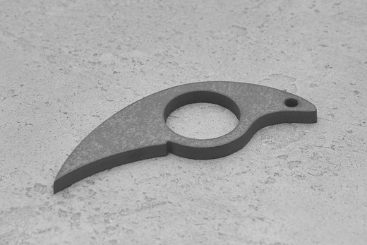 Заготовка для ножа, сталь Х12МФ 3,7мм. Модель "Коготок" с клинком 32мм, ТО 60-61HRC