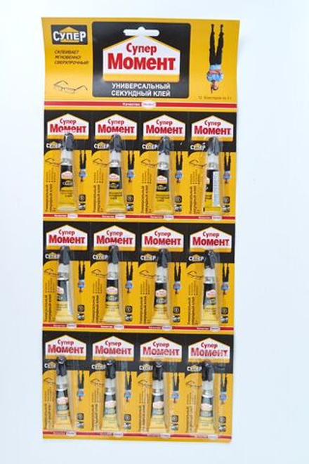Универсальный секундный клей "Супер Момент" 12х3г