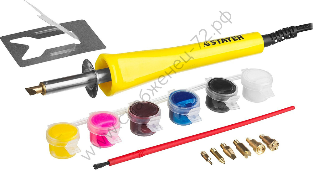 STAYER MAXTerm 30Вт, 2в1 в наборе: 7 насадок + краски, Прибор для выжигания и пайки (45220)