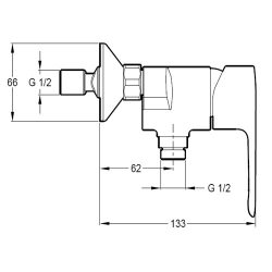 Смеситель для душа Jacob Delafon July E16029-4-CP схема