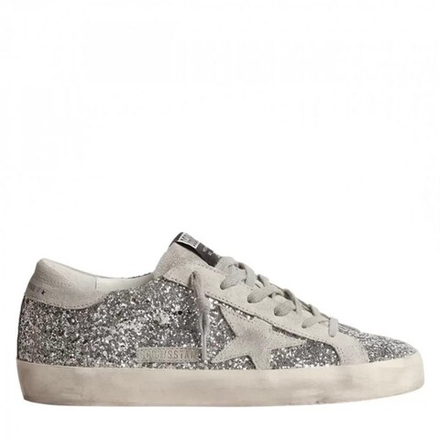 Кеды GGDB Super-Star in Silver Glitter With Ice-Gray Suede Star