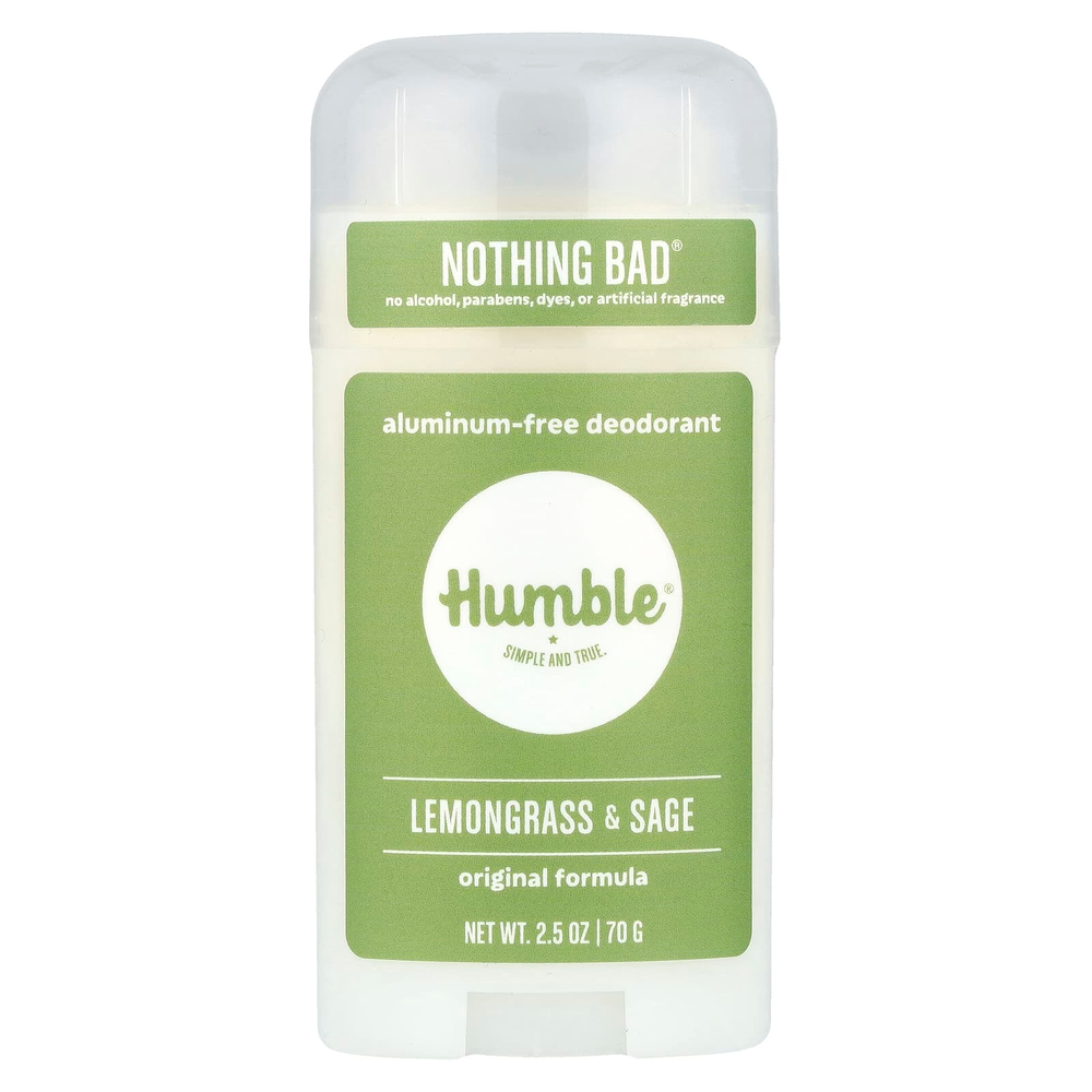 Humble Brands, Дезодорант без алюминия, лемонграсс и шалфей, 70 г (2,5 унции)