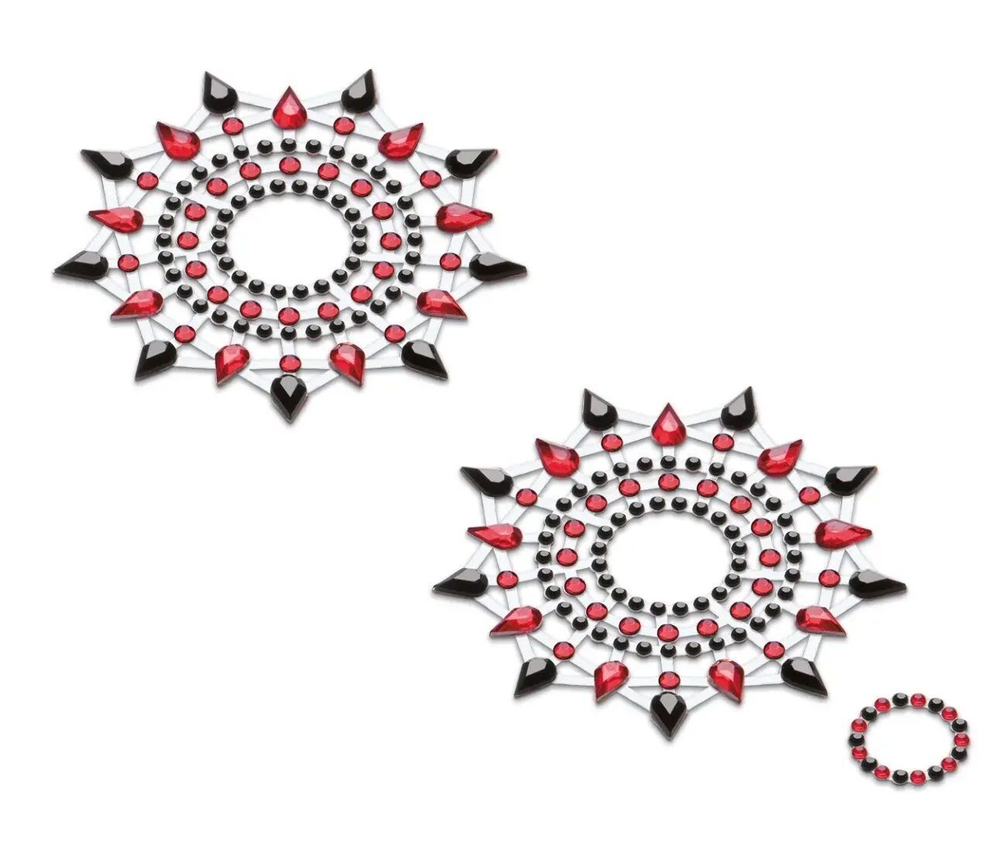 Черно-красные стикеры на грудь и живот (Цвет: черный с красным)