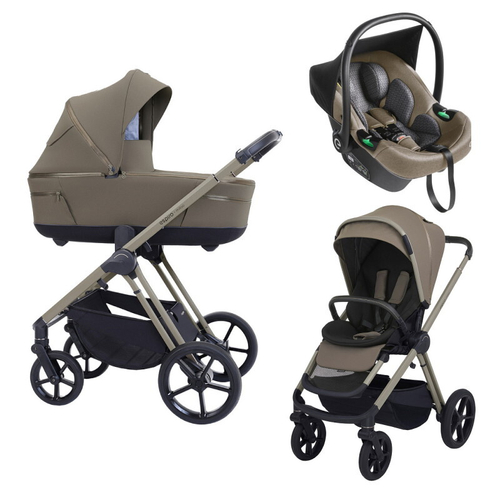 Детская коляска 3 в 1 Espiro Miloo 2025 и автокресло Pi Begie 209 charming touch / Бежевый (Beige 109)