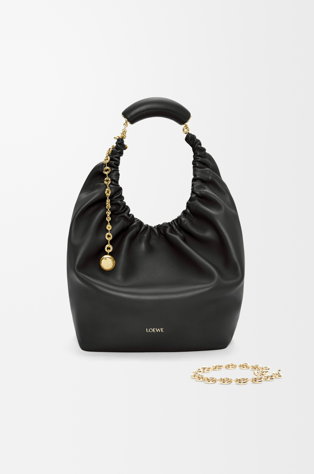 Loewe Средняя сумка-мешок Squeeze из мягкой кожи ягненка наппа, черный